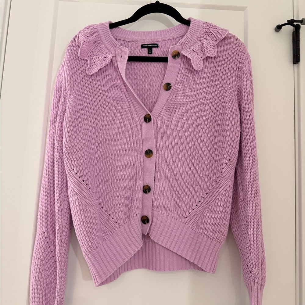 Who What Wear Lilac Cardigan with Button Detail